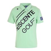デサントゴルフ（DESCENTEGOLF）（メンズ）ゴルフウェア 吸汗速乾 UVカット デルタロゴプリント 半袖ポロシャツ DGMRJA37-GR00