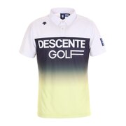 デサントゴルフ（DESCENTEGOLF）（メンズ）ゴルフウェア 吸汗速乾 UVカット 高通気 ECO クーリストDtec ダイヤニットグラデーションプリント DGMRJA43-WH00