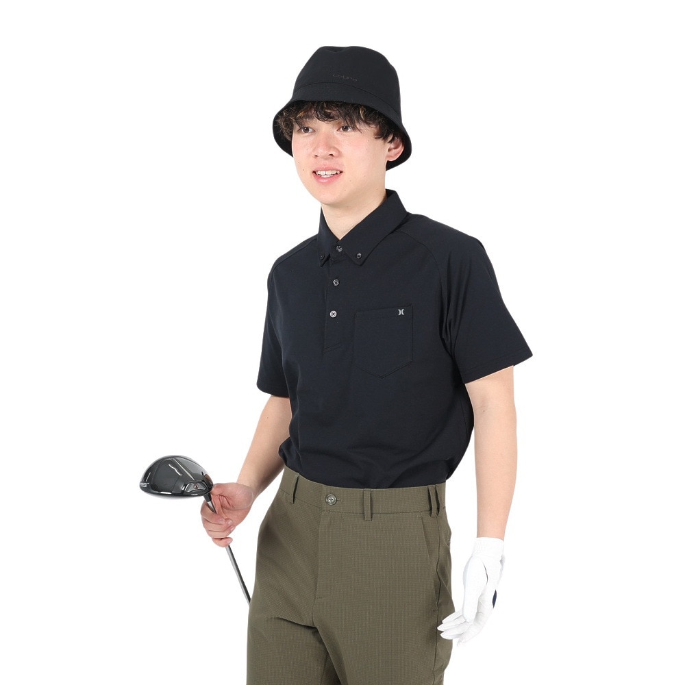 ハーレー（HURLEY）（メンズ）ゴルフウェア 吸汗 速乾 UVカット PHANTOM 半袖 ポロシャツ MKT2200007-BLK