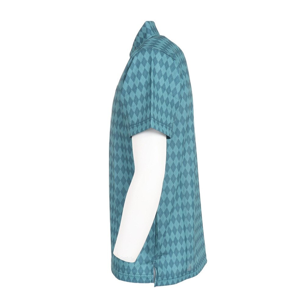 フィドラ（FIDRA）（メンズ）ゴルフウェア 吸水 速乾 アーガイル ボタンダウン半袖 ポロシャツ FD5MTG65 DGRN