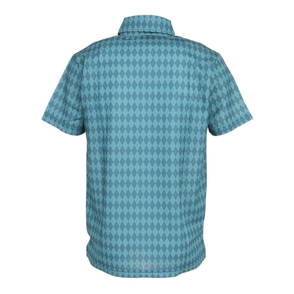 フィドラ（FIDRA）（メンズ）ゴルフウェア 吸水 速乾 アーガイル ボタンダウン半袖 ポロシャツ FD5MTG65 DGRN