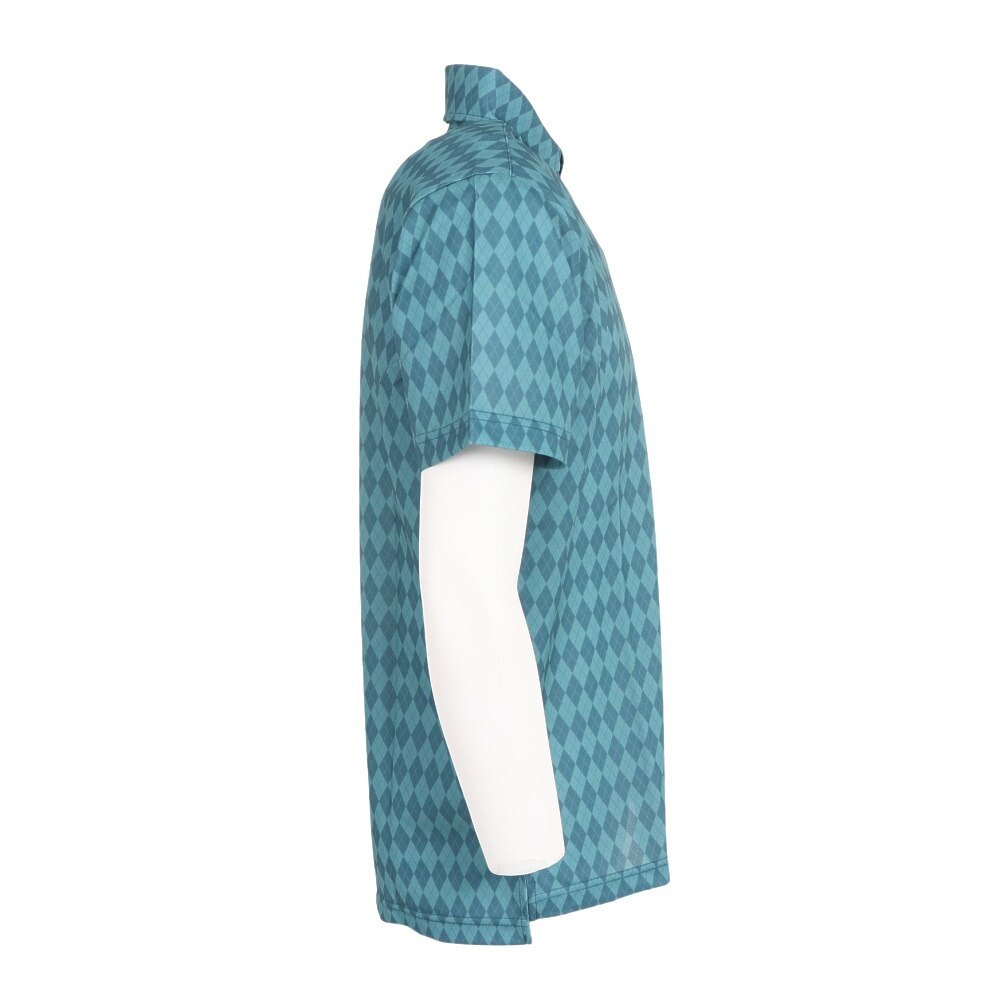 フィドラ（FIDRA）（メンズ）ゴルフウェア 吸水 速乾 アーガイル ボタンダウン半袖 ポロシャツ FD5MTG65 DGRN