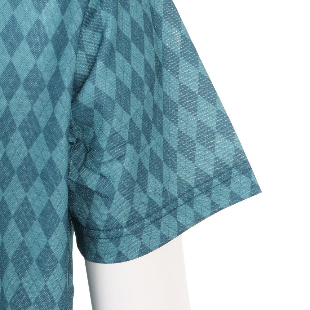 フィドラ（FIDRA）（メンズ）ゴルフウェア 吸水 速乾 アーガイル ボタンダウン半袖 ポロシャツ FD5MTG65 DGRN