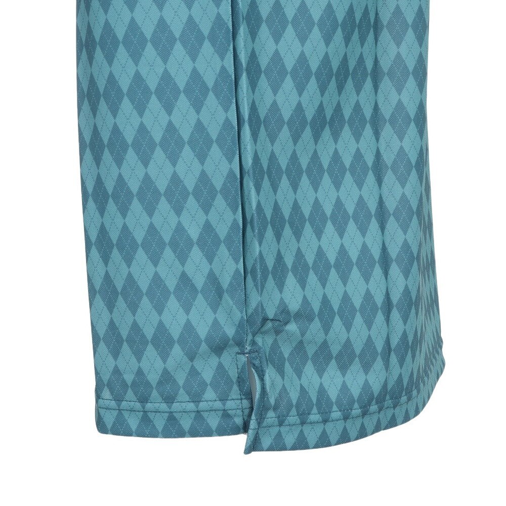 フィドラ（FIDRA）（メンズ）ゴルフウェア 吸水 速乾 アーガイル ボタンダウン半袖 ポロシャツ FD5MTG65 DGRN