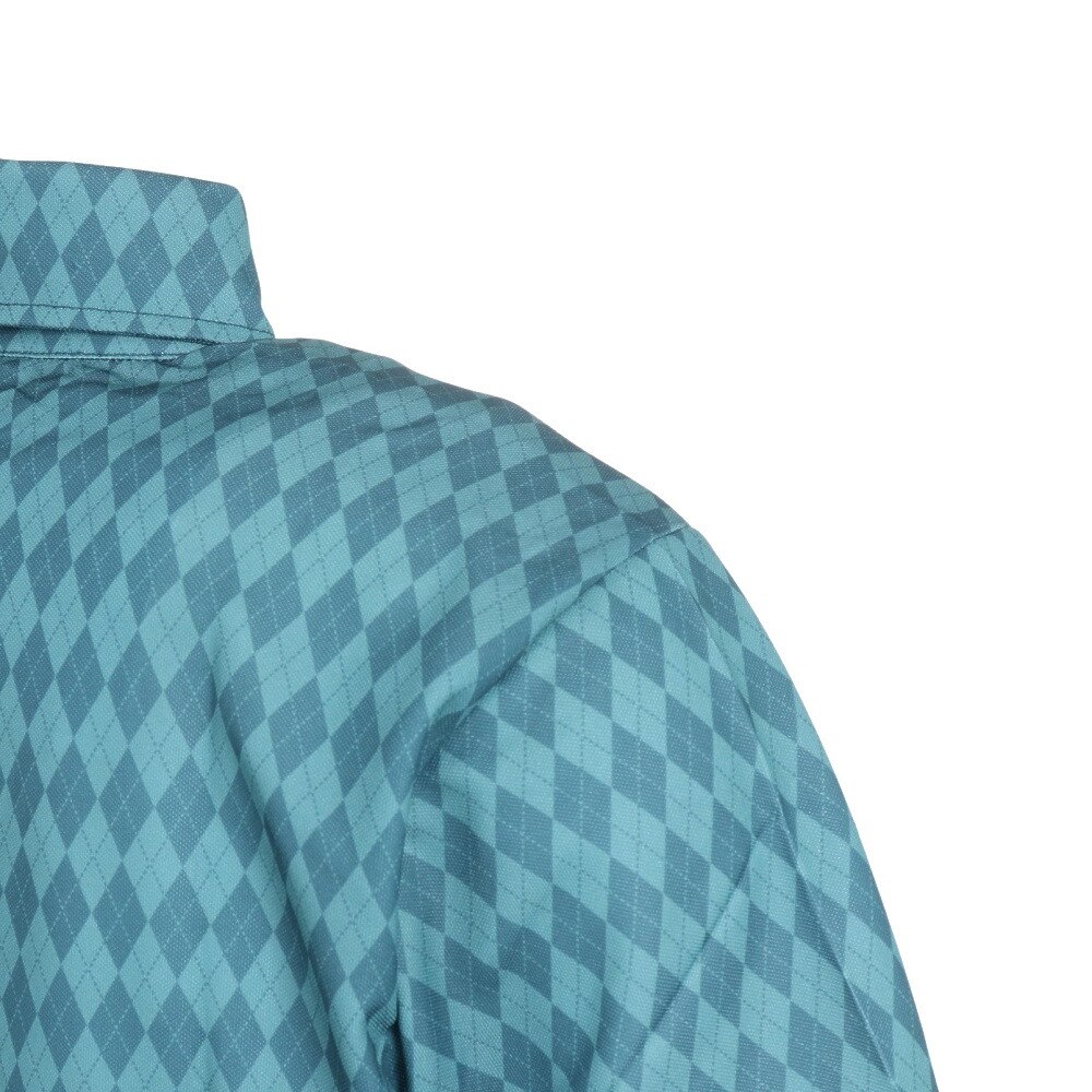 フィドラ（FIDRA）（メンズ）ゴルフウェア 吸水 速乾 アーガイル ボタンダウン半袖 ポロシャツ FD5MTG65 DGRN