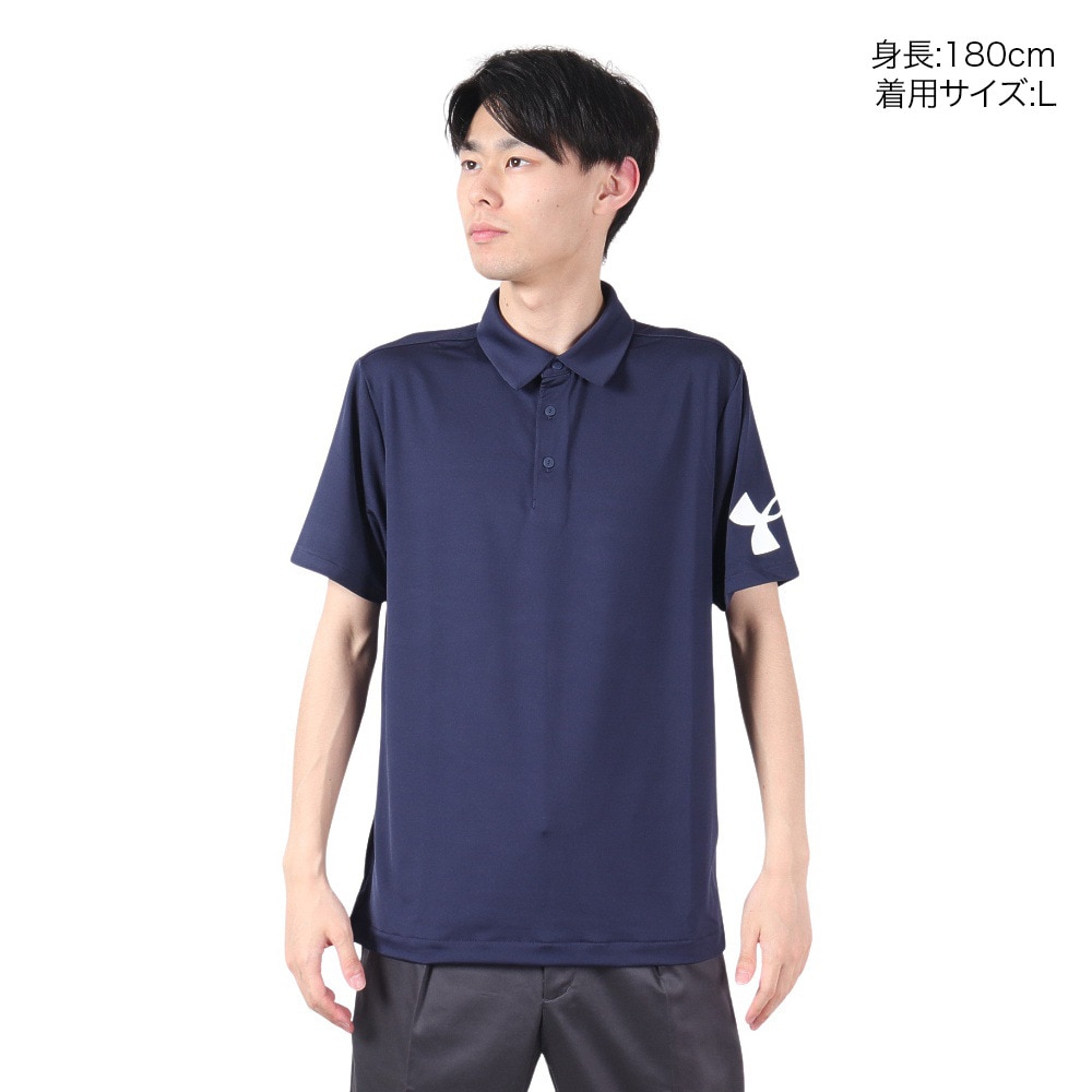 アンダーアーマー（UNDER ARMOUR）（メンズ）ゴルフウェア 半袖 ストレッチ 吸汗 速乾 抗菌 防臭 通気 プレーオフ ポロシャツ 3.0 ロゴ 1378619 410
