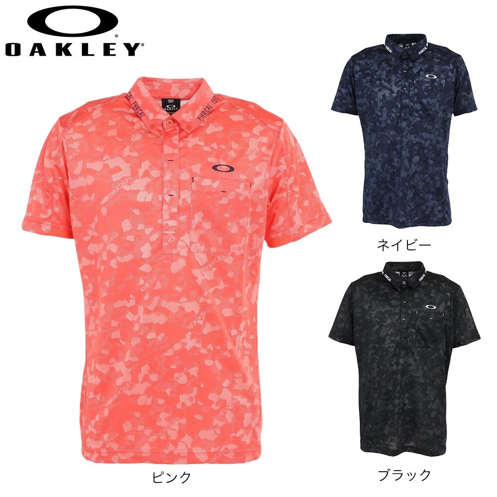 オークリー（OAKLEY）（メンズ）ゴルフウェア 吸汗 速乾 デジ モザイク JQ 半袖ポロシャツ FOA405152-02E