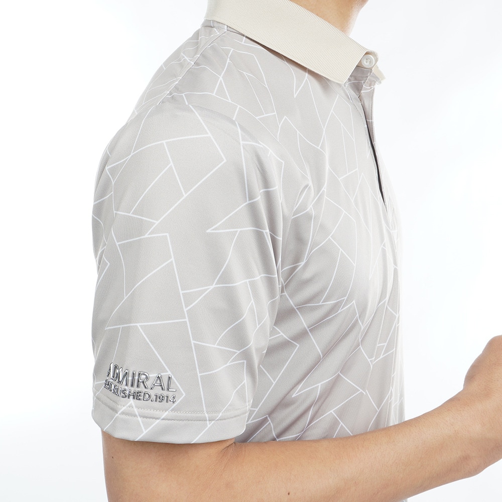 アドミラル ゴルフ（Admiral GOLF）（メンズ）ゴルフウェア ジオメトリックプリント ハイテンション 半袖ポロシャツ ADMA351-SND