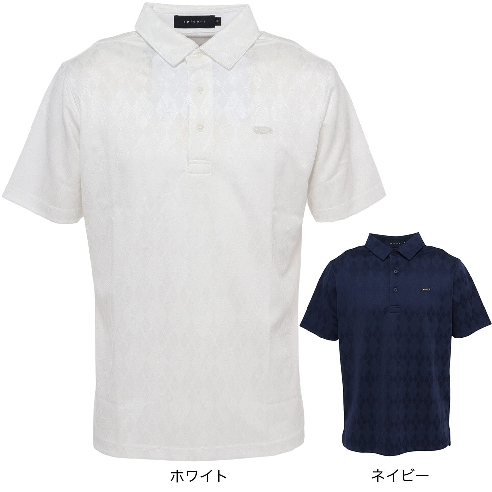 エピキュール（epicure）（メンズ）ゴルフウェア 吸汗 速乾 アーガイルジャガード 半袖ポロシャツ 151-28541-004