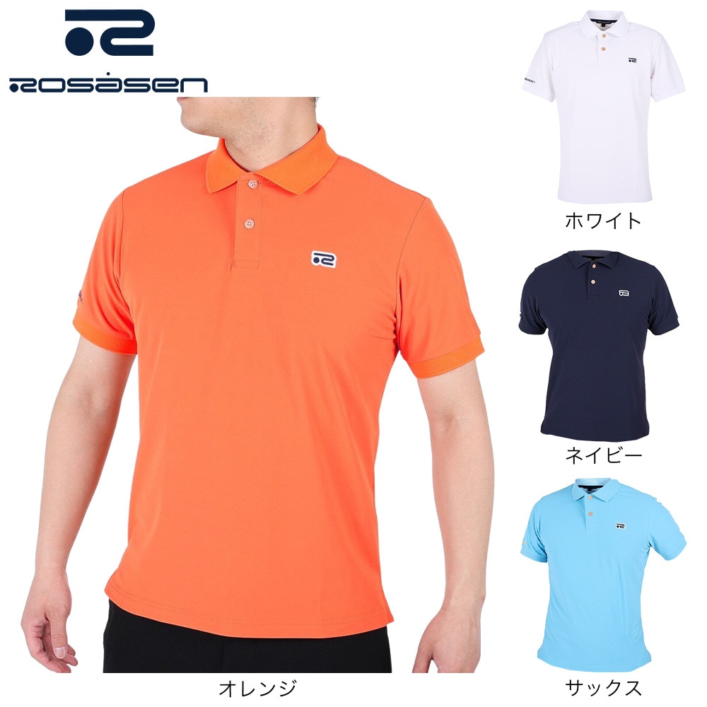 ROSASEN（メンズ）ゴルフウェア 吸水 速乾 エコハイゲージ裏カノコ半袖ポロシャツ 044-28241-093