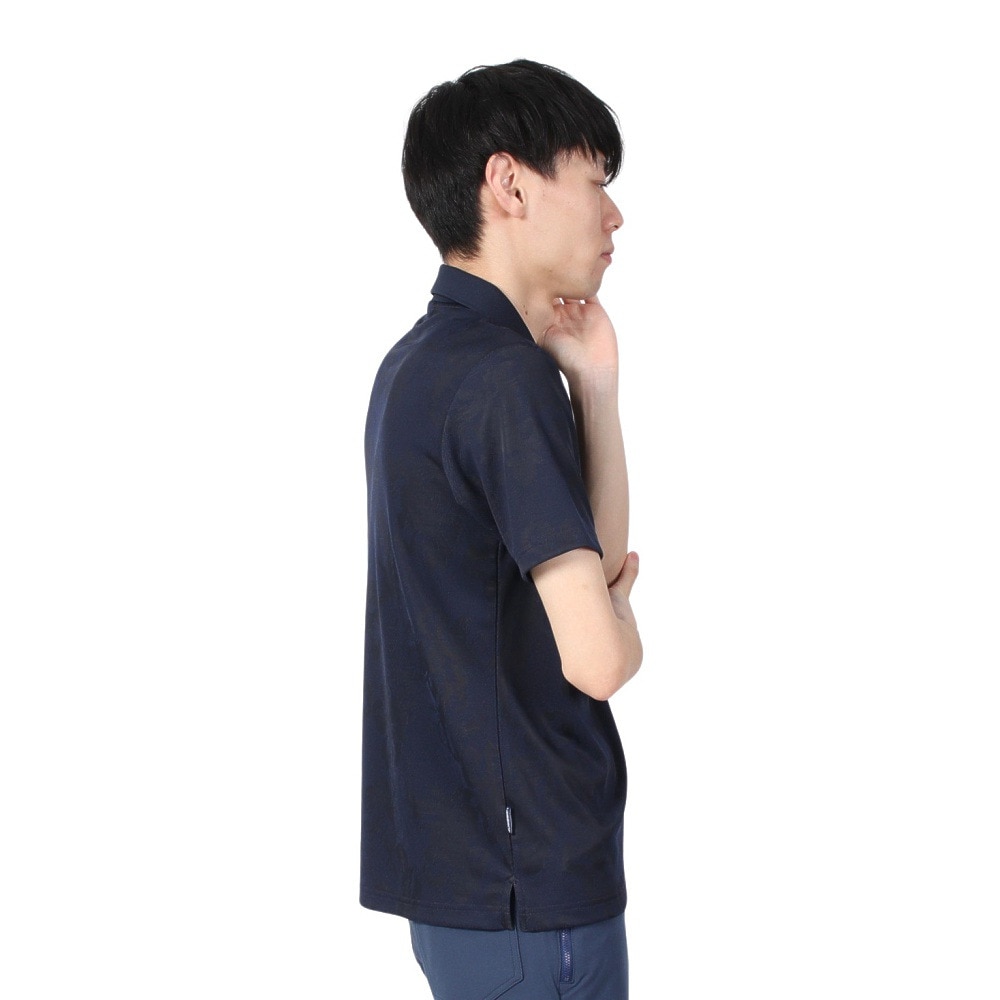 ROSASEN（メンズ）ゴルフウェア 吸汗 速乾 ハイビスカス JQ 半袖ポロシャツ 044-28541-098