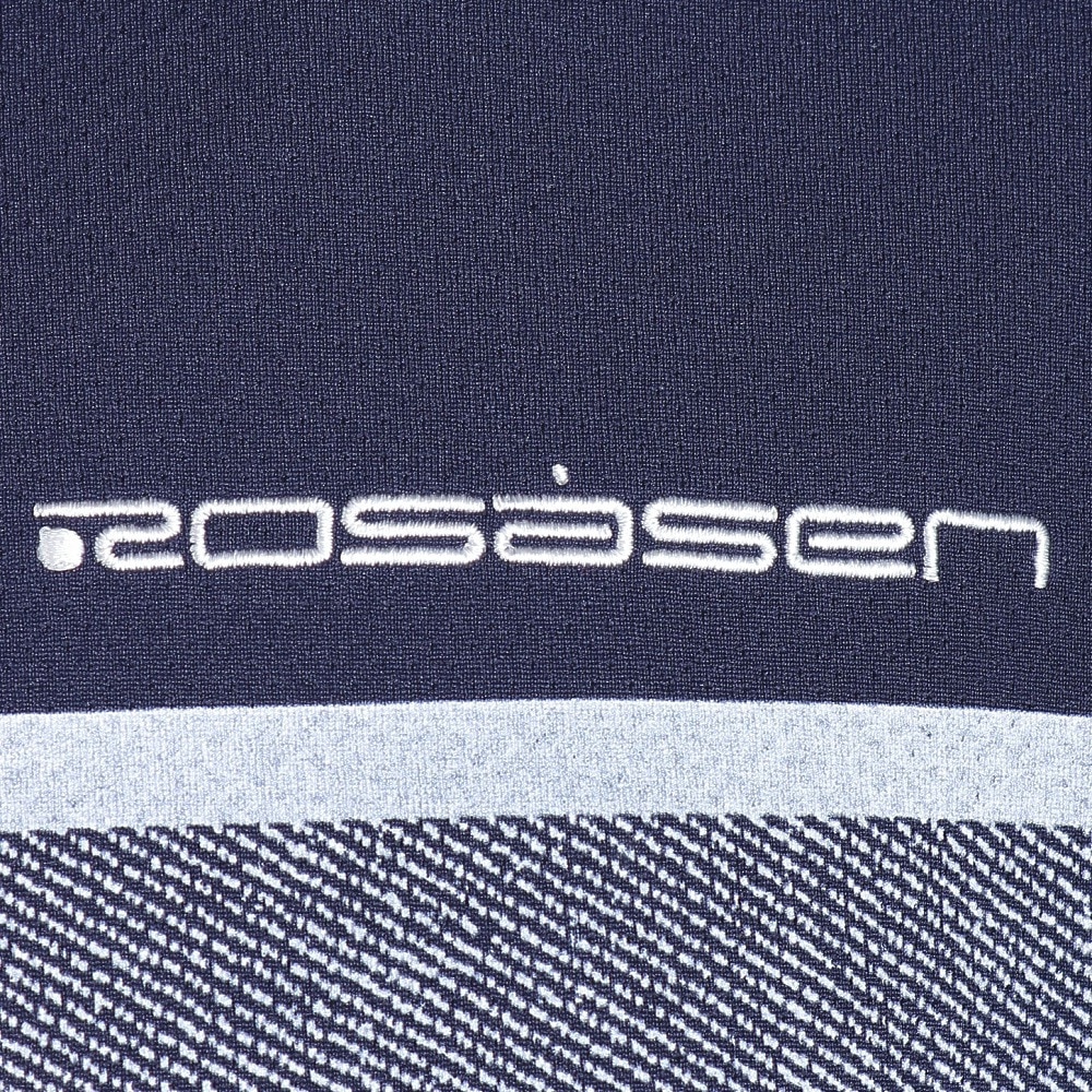 ROSASEN（メンズ）ゴルフウェア 吸水 クールメッシュパネル プリント 半袖 ポロシャツ 044-28543-098