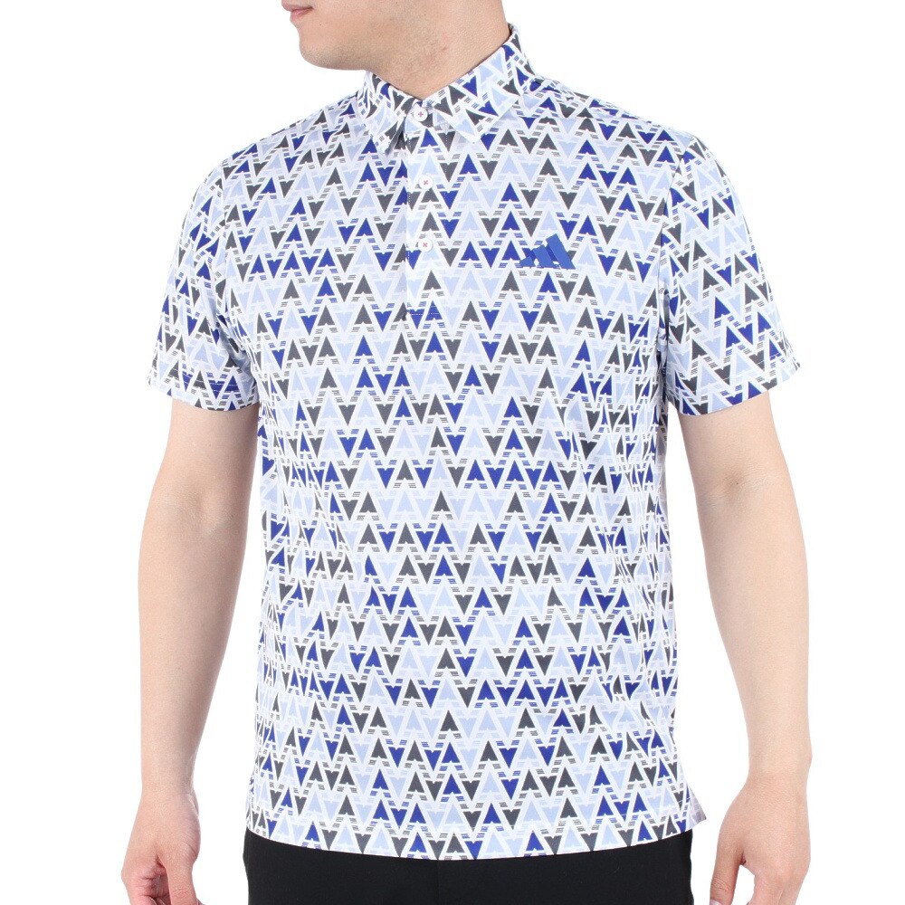 アディダス（adidas）（メンズ）ゴルフウェア 吸汗 ドライ 吸湿 マルチカラープリント 半袖ボタンダウンシャツ NMH93-HT6835 ゴルフ 用品はヴィクトリアゴルフ