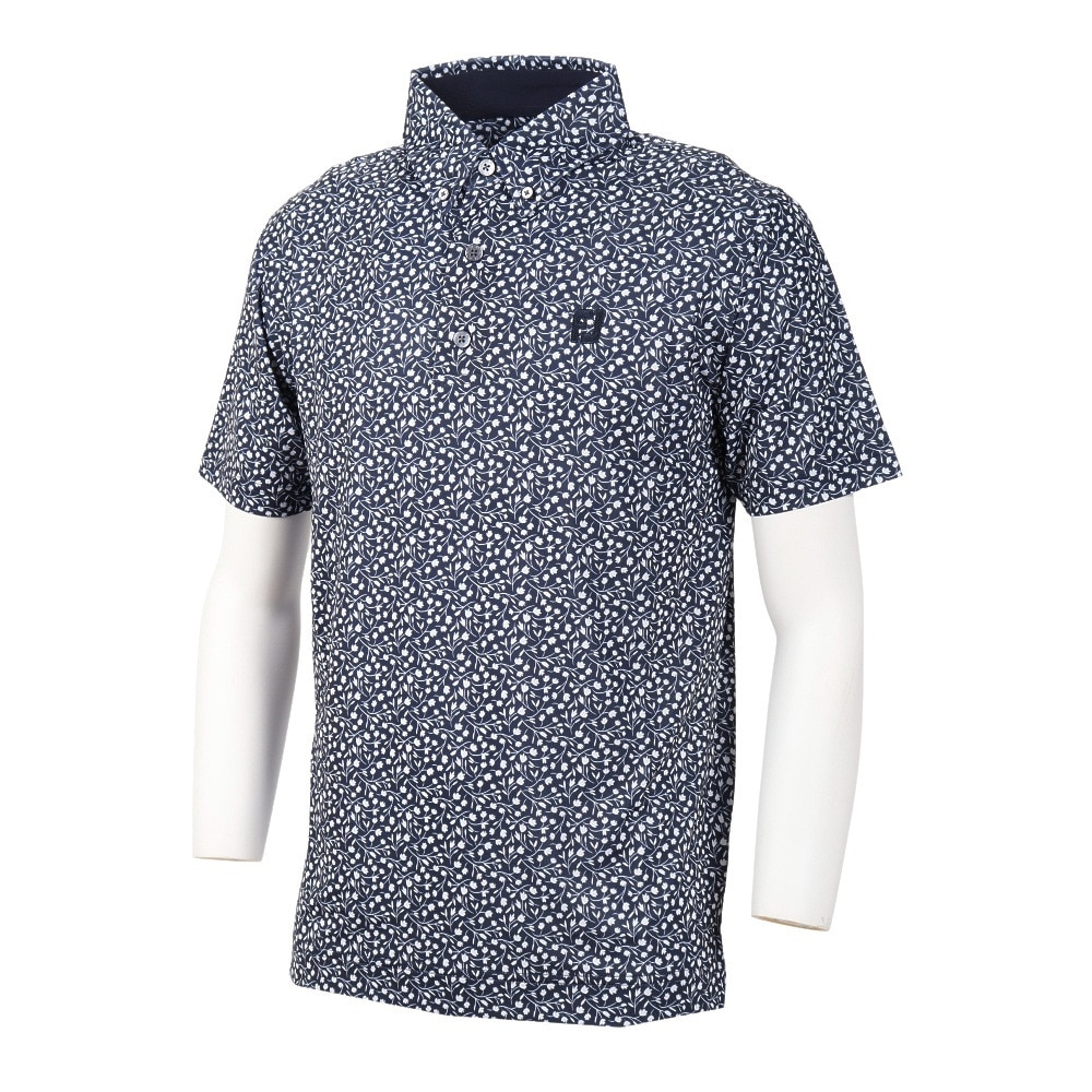 フットジョイ(FootJoy)(メンズ)ゴルフウェア スモールフラワープリント 半袖ボタンダウンシャツ FJ-S23-S01 80426 ゴルフ 用品はヴィクトリアゴルフ フットジョイ FJ メンズゴルフウェア