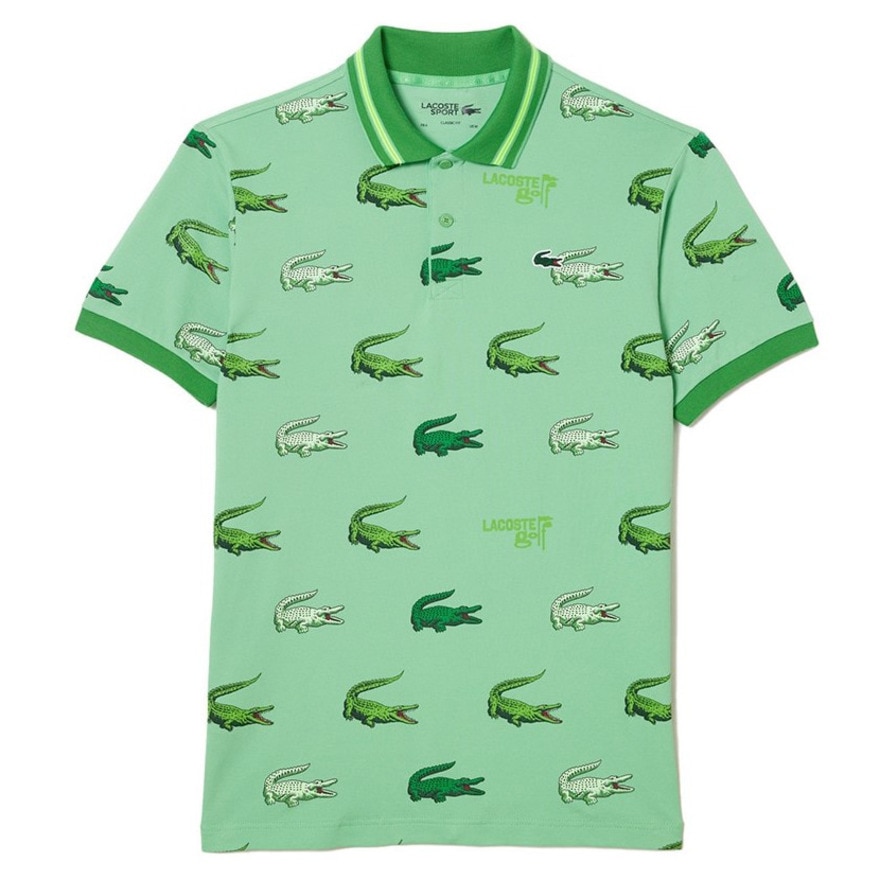 ラコステ（LACOSTE）（メンズ）ゴルフウェア ウルトラドライ総柄ポロシャツ DH5181-10-BT2