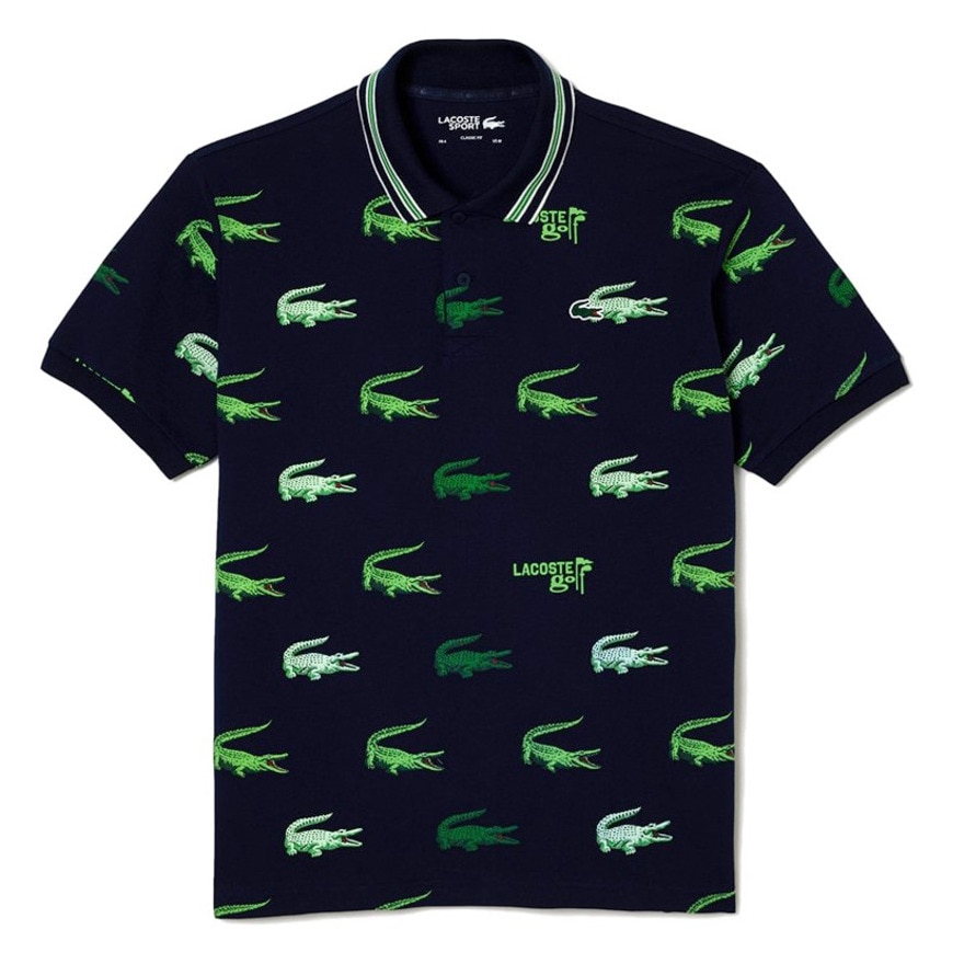 ラコステ（LACOSTE）（メンズ）ゴルフウェア ウルトラドライ総柄ポロシャツ DH5181-10-XIF