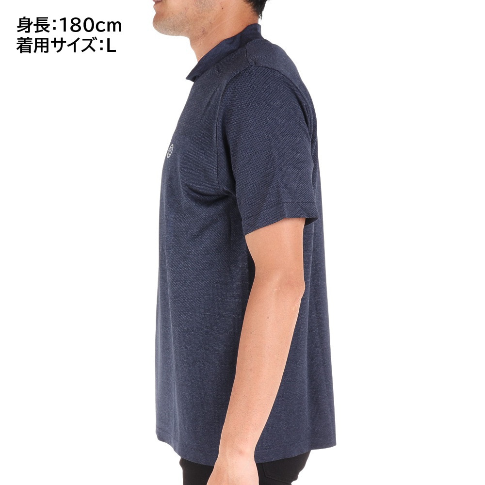 トミーアーマー（Tommy Armour）（メンズ）ゴルフウェア 吸水 速乾 接触冷感 半袖モックネックシャツ TATJ23S030003 NVY