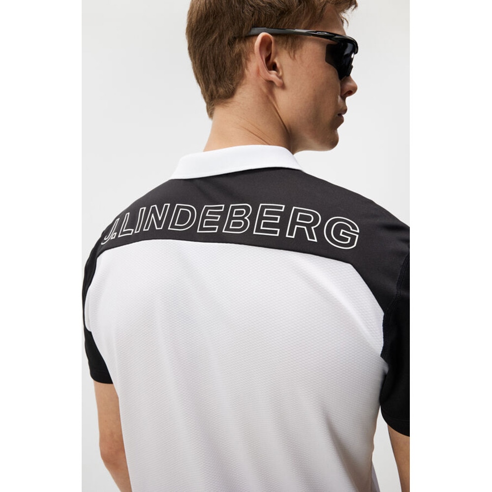 J.LINDEBERG（メンズ）ゴルフウェア 吸水 速乾 Albin ジップアップ 半袖ポロシャツ 071-28447-004