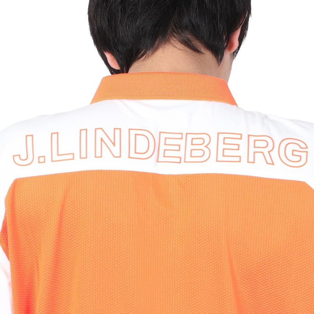 J.LINDEBERG（メンズ）ゴルフウェア 吸水 速乾 Albin ジップアップ 半袖ポロシャツ 071-28447-035