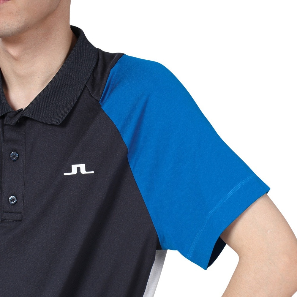 J.LINDEBERG（メンズ）ゴルフウェア カラーブロック半袖シャツ 071-28459-096