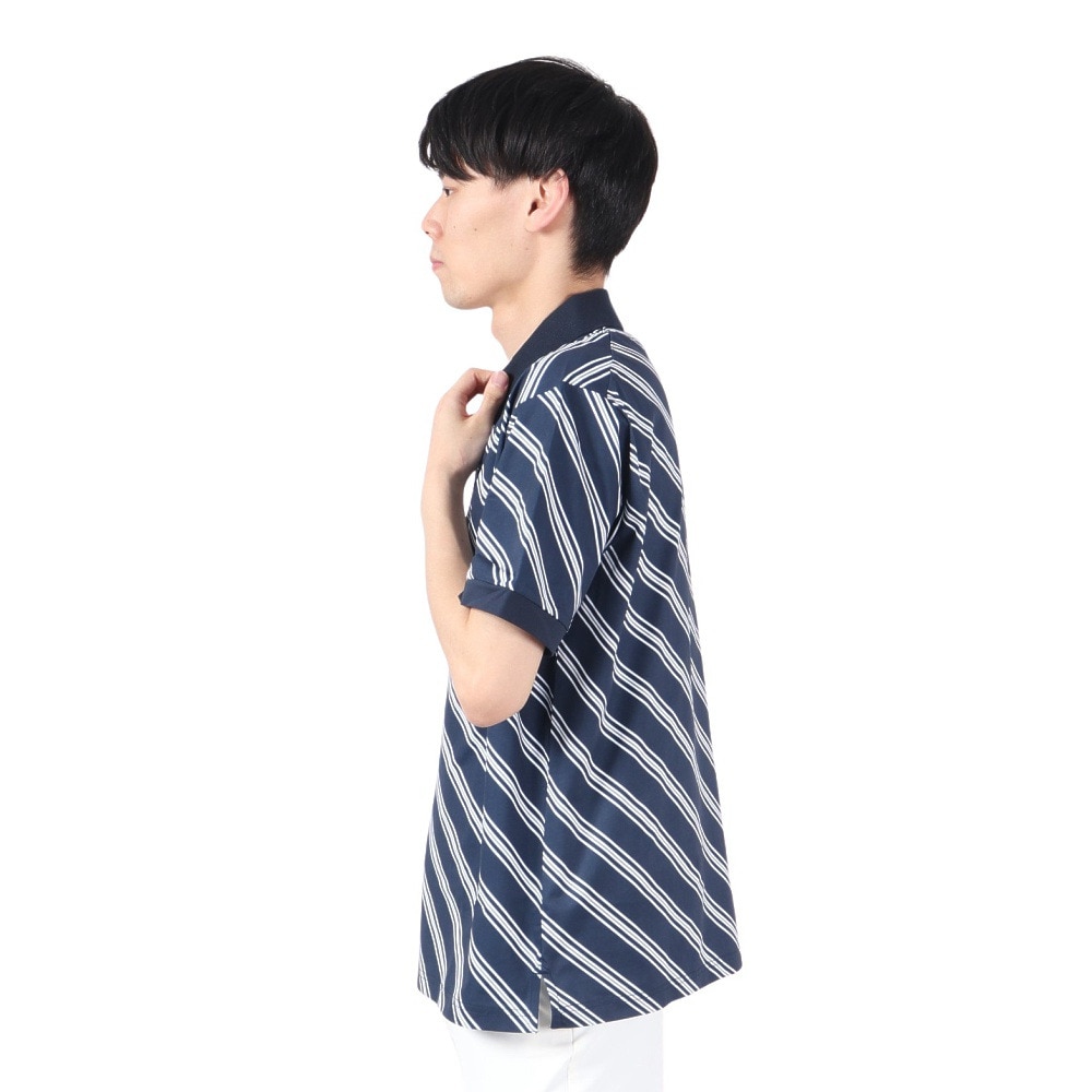 フィドラ（FIDRA）（メンズ）ゴルフウェア レジメンタル半袖ポロシャツ FD5PTG09 NVY