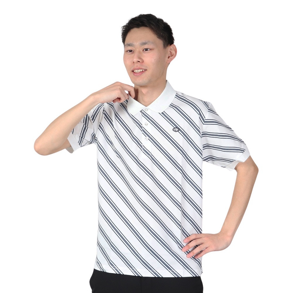 フィドラ（FIDRA）（メンズ）ゴルフウェア レジメンタル半袖ポロシャツ FD5PTG09 WHT