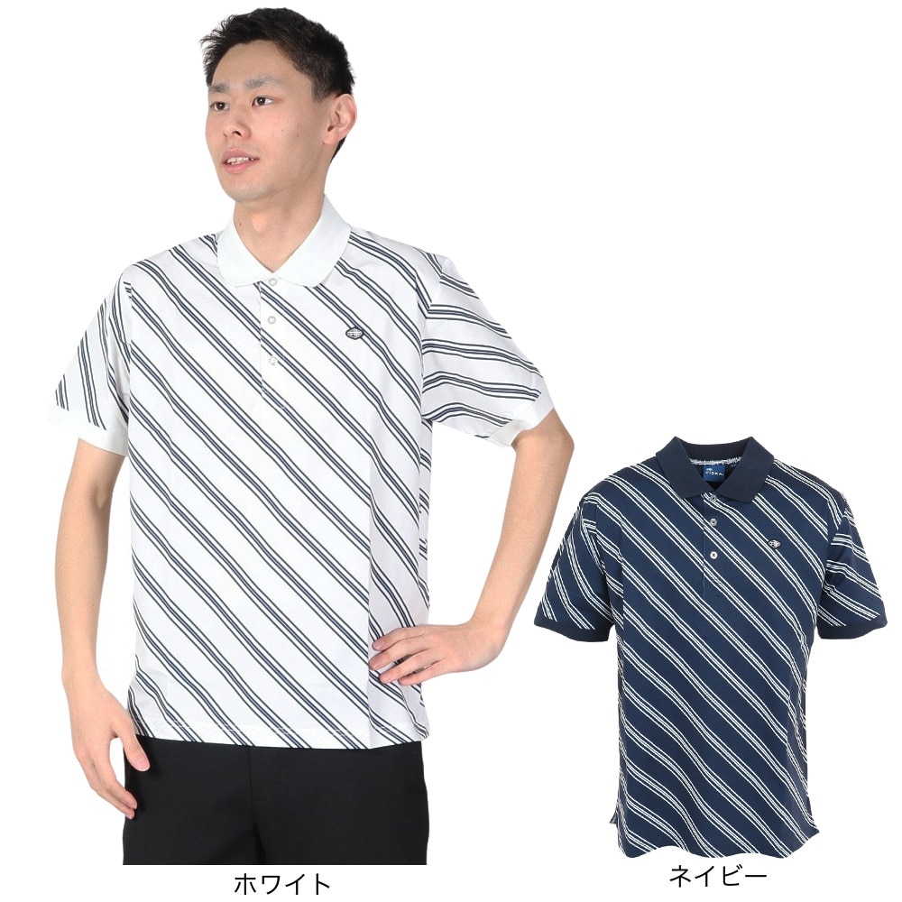 フィドラ（FIDRA）（メンズ）ゴルフウェア レジメンタル半袖ポロシャツ FD5PTG09 NVY