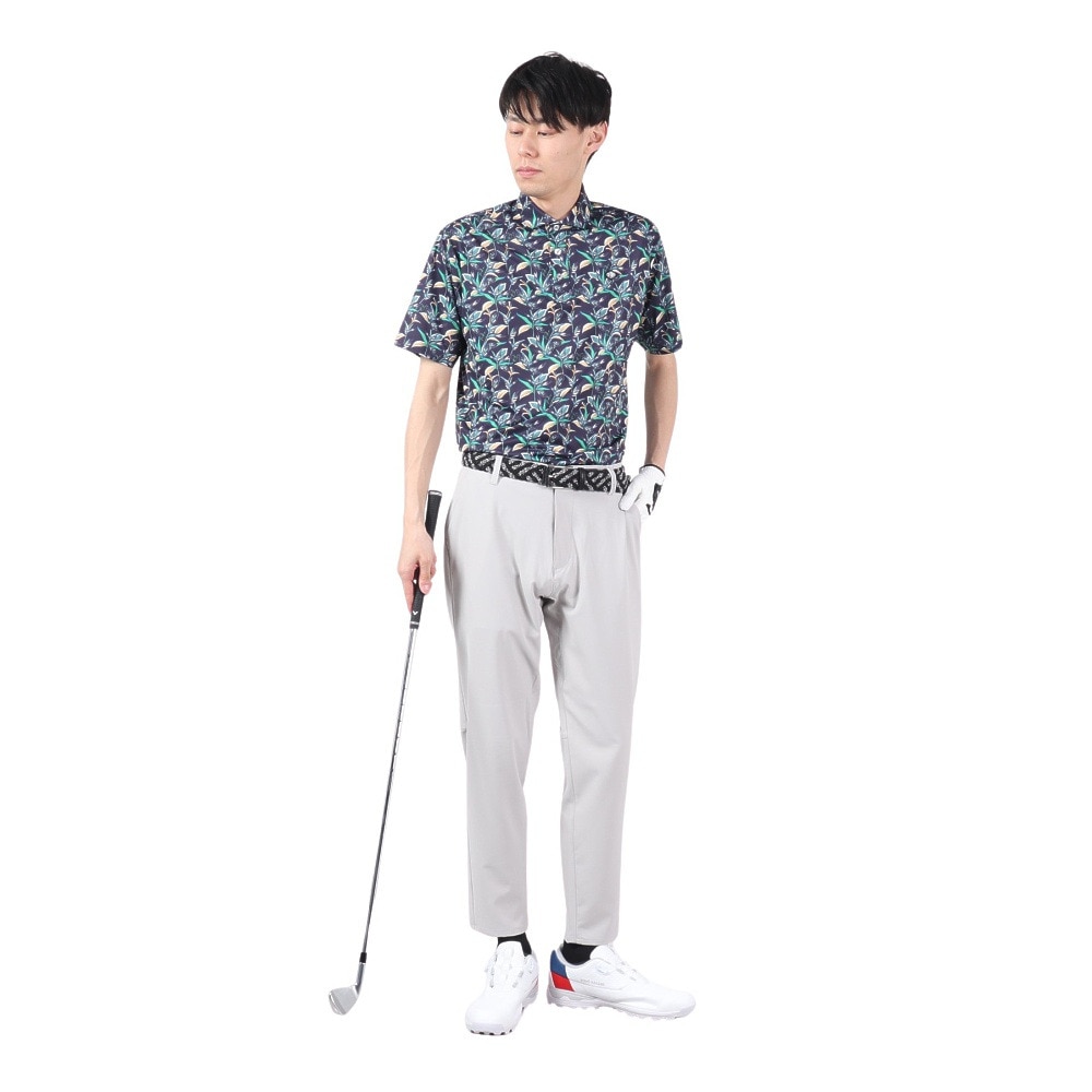 フィドラ（FIDRA）（メンズ）ゴルフウェア シックボタニカル半袖ポロシャツ FD5PTG13 NVY