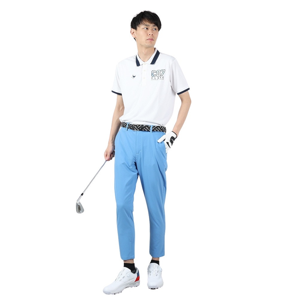 クランク（CLUNK）（メンズ）ゴルフウェア 接触冷感 吸汗 速乾 半袖ポロシャツ CL5PTG17 WHT