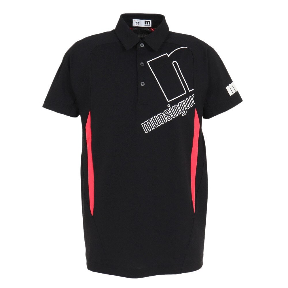 マンシングウエア（MUNSING WEAR）（メンズ）ゴルフウェア MOTION 3D RENU 鹿の子テーラーカラーシャツ MEMVJA04 BK00