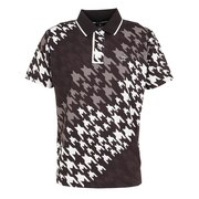 マンシングウエア（MUNSING WEAR）（メンズ）ゴルフウェア SUNSCREENビッグハウンドトゥースグラデーション総柄シャツ MGMVJA01CH BK00