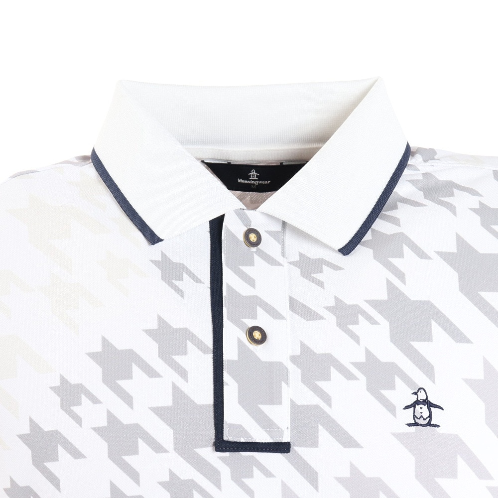 マンシングウエア（MUNSING WEAR）（メンズ）ゴルフウェア グラデーション総柄 半袖ポロシャツ MGMVJA01CH WH00