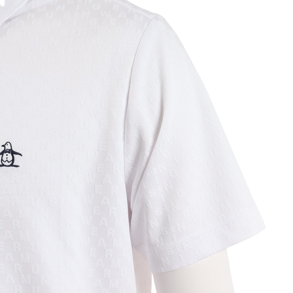 マンシングウエア（MUNSING WEAR）（メンズ）ゴルフウェア 凹凸ジャカードロゴモチーフテーラーカラーシャツ MGMVJA02CH WH00