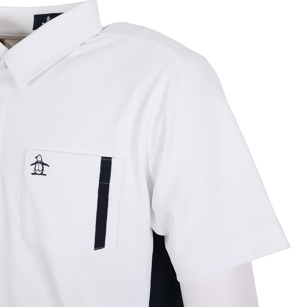 マンシングウエア（MUNSING WEAR）（メンズ）ゴルフウェア SUNSCREENピケテーラーカラーシャツ MGMVJA03CH WH00