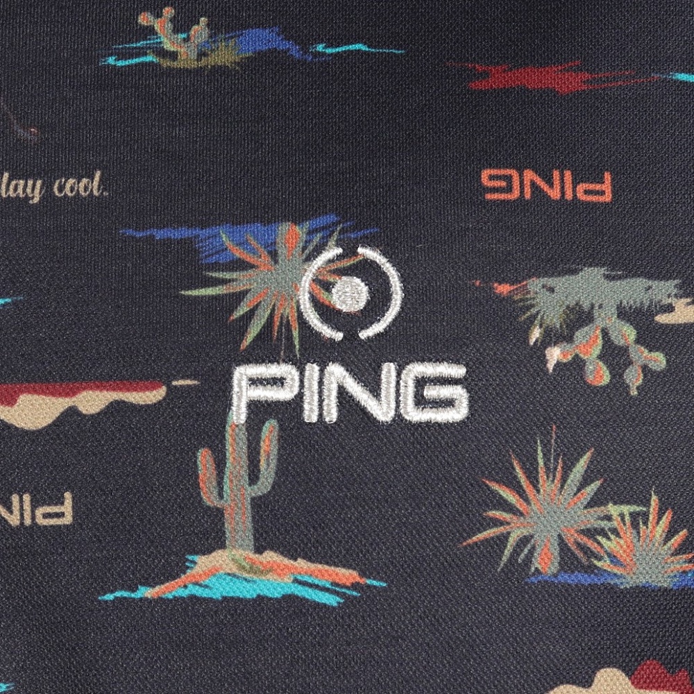 ピン（PING）（メンズ）ゴルフウェア 半袖 アロハ柄ビックシルエットポロシャツ 621-3160205-120