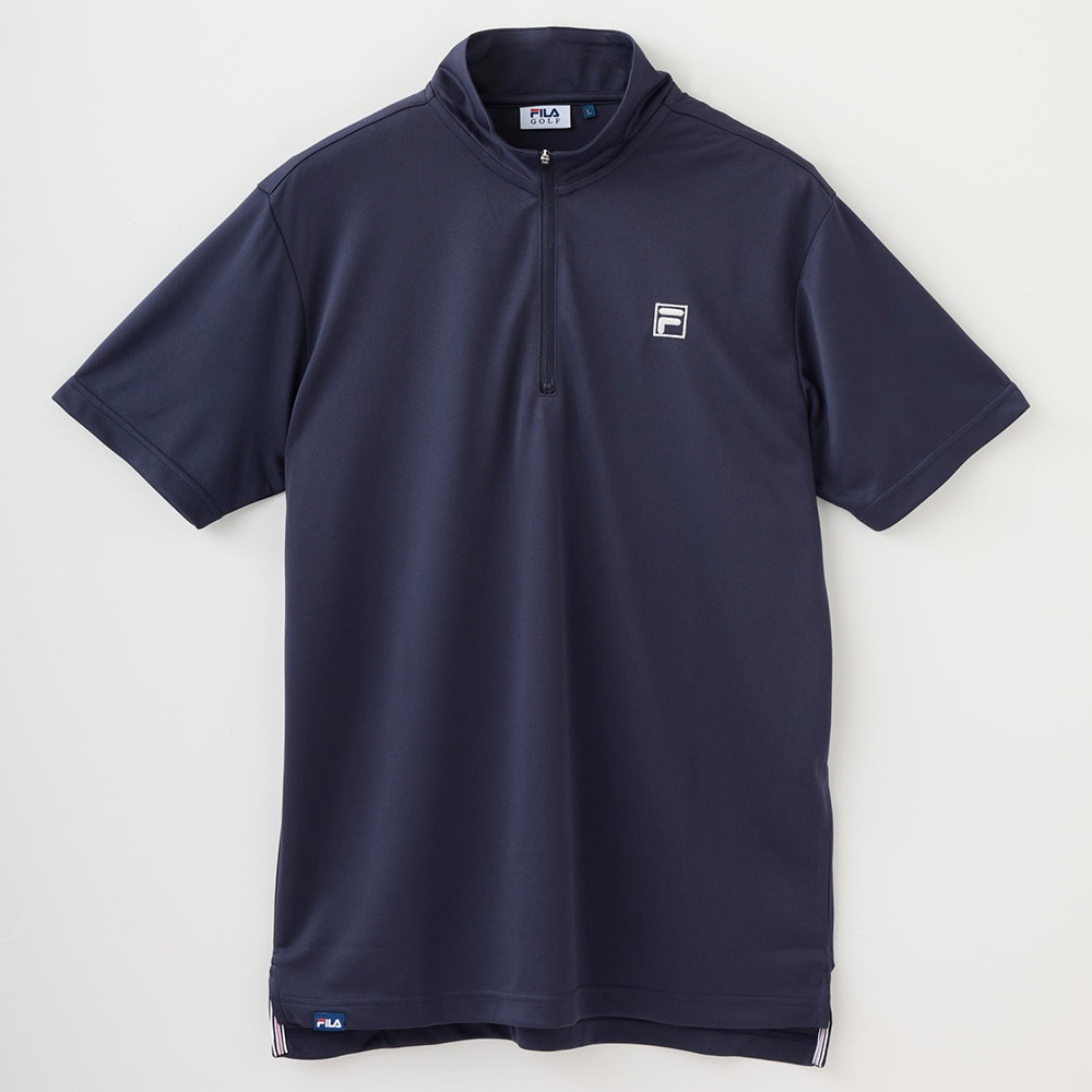 フィラ（FILA）（メンズ）ゴルフウェア ジップ半袖シャツ 742686Y-NV