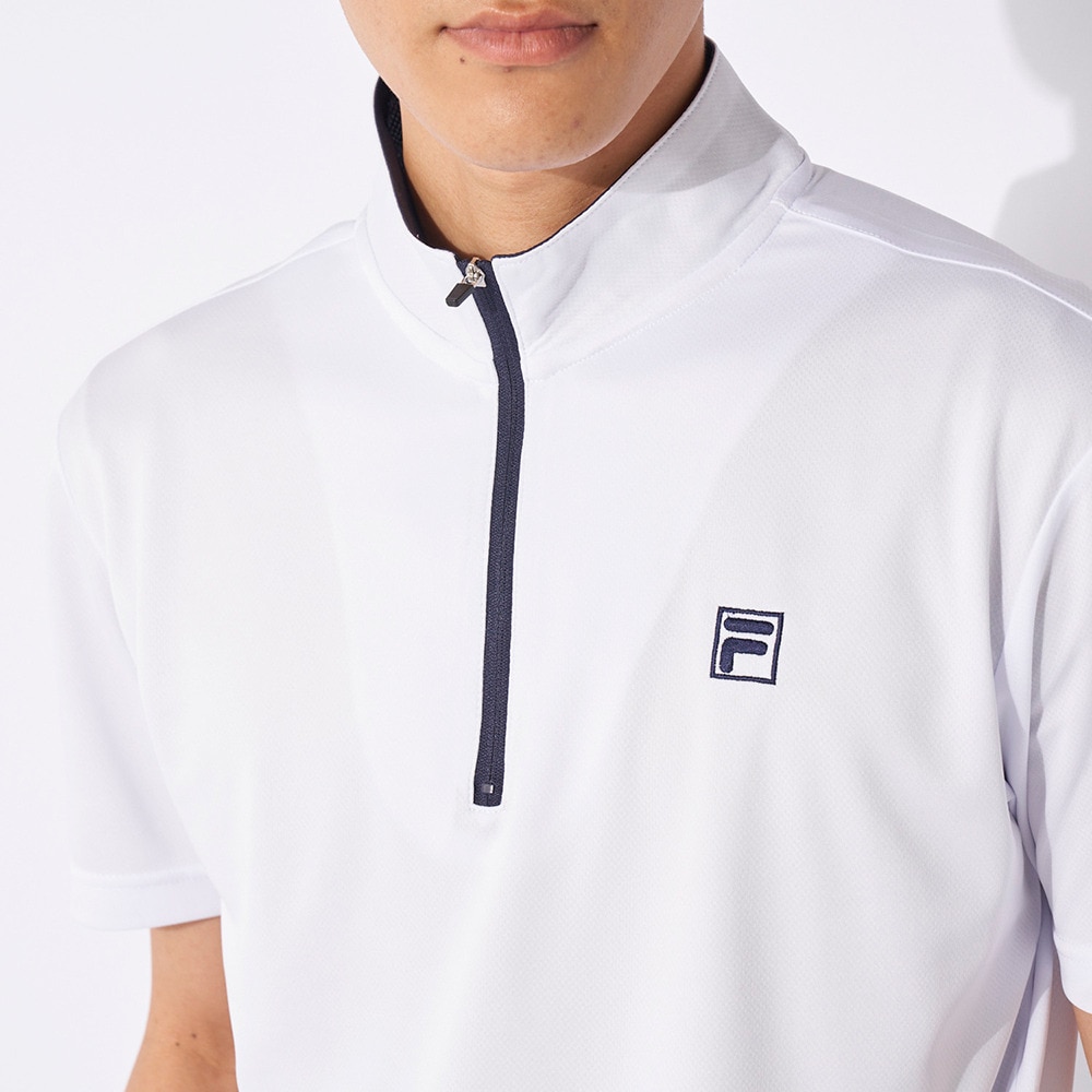 フィラ（FILA）（メンズ）ゴルフウェア ジップ半袖シャツ 742686Y-WT