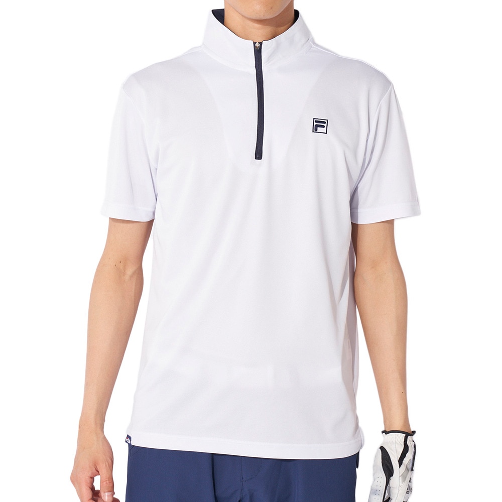 フィラ（FILA）（メンズ）ゴルフウェア ジップ半袖シャツ 742686Y-WT