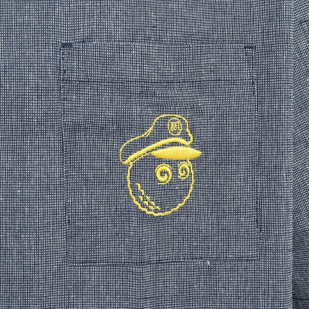 マルボンゴルフ（Malbon Glolf）（メンズ）ゴルフウェア 半袖 ポロシャツ Linen M-7535-NVY