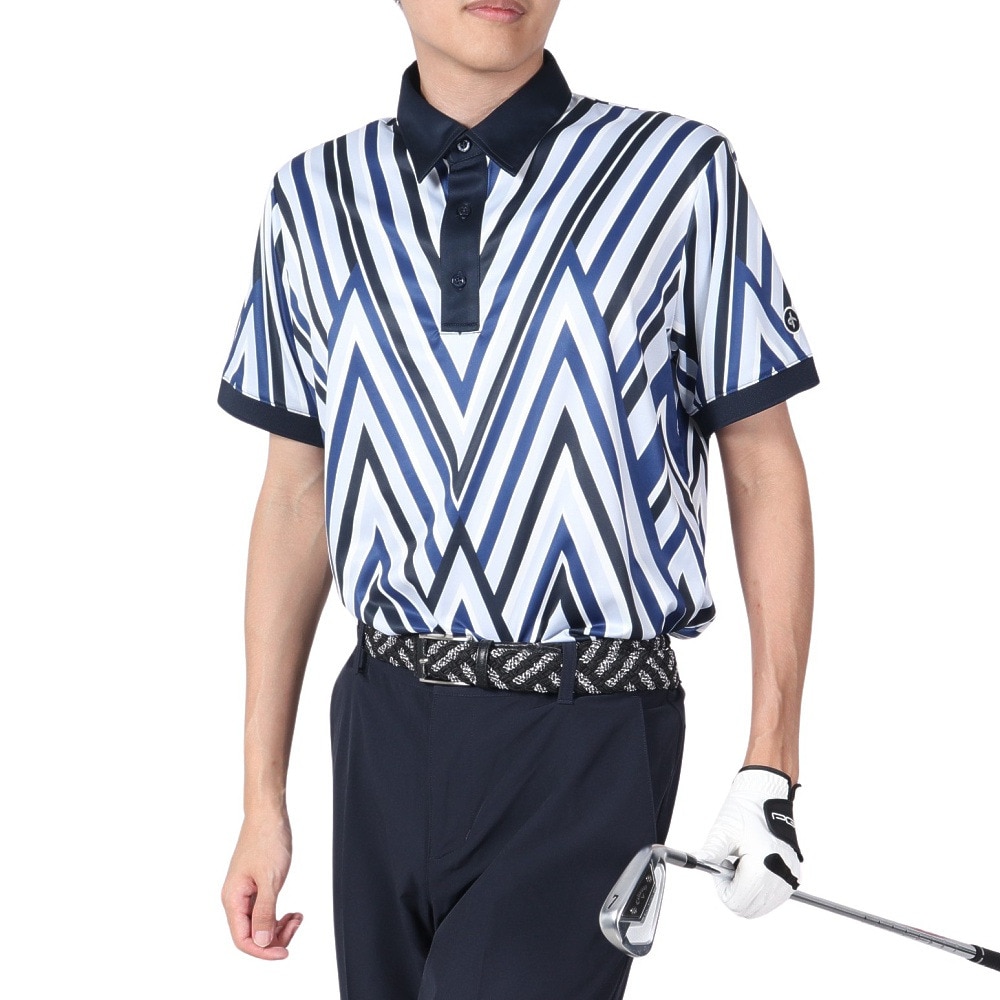 クロススポーツウエア（Cross Sportswear）（メンズ）ゴルフウェア Point 半袖ポロシャツ 1324131-498