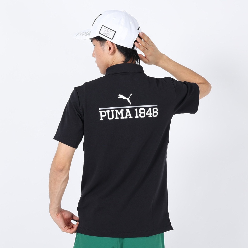 プーマ（PUMA）（メンズ）ゴルフウェア バック プリント 半袖 ポロシャツ 622398-01