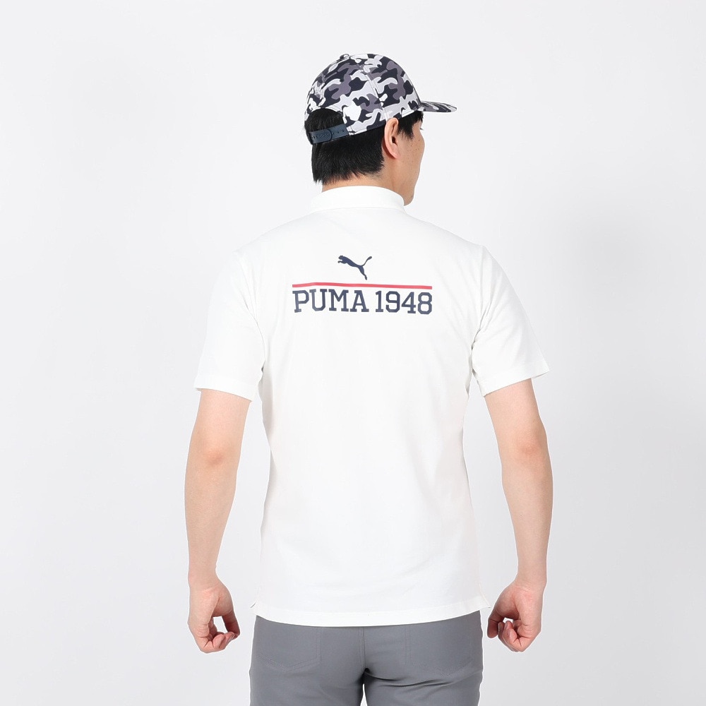 プーマ（PUMA）（メンズ）ゴルフウェア バック プリント 半袖 ポロシャツ 622398-03