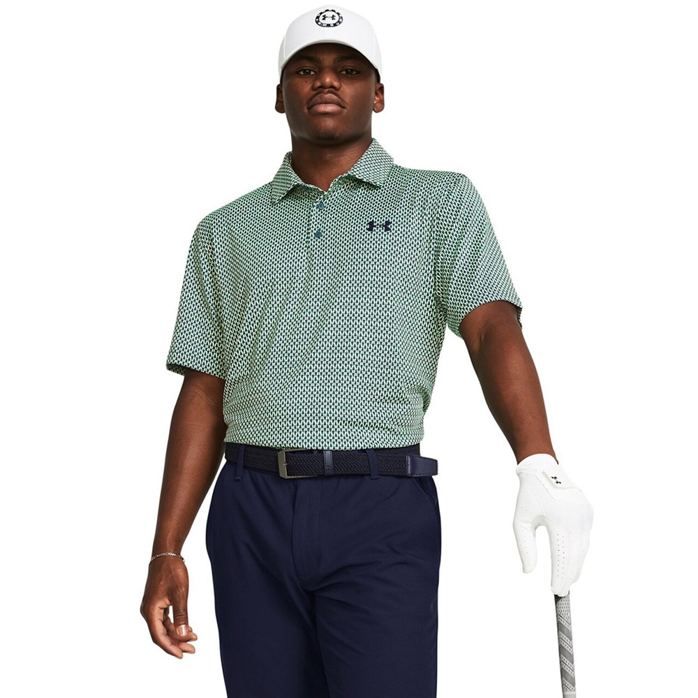 アンダーアーマー（UNDER ARMOUR）（メンズ）ゴルフウェア 半袖 Playoff 3プリントポロシャツ 1378677 350