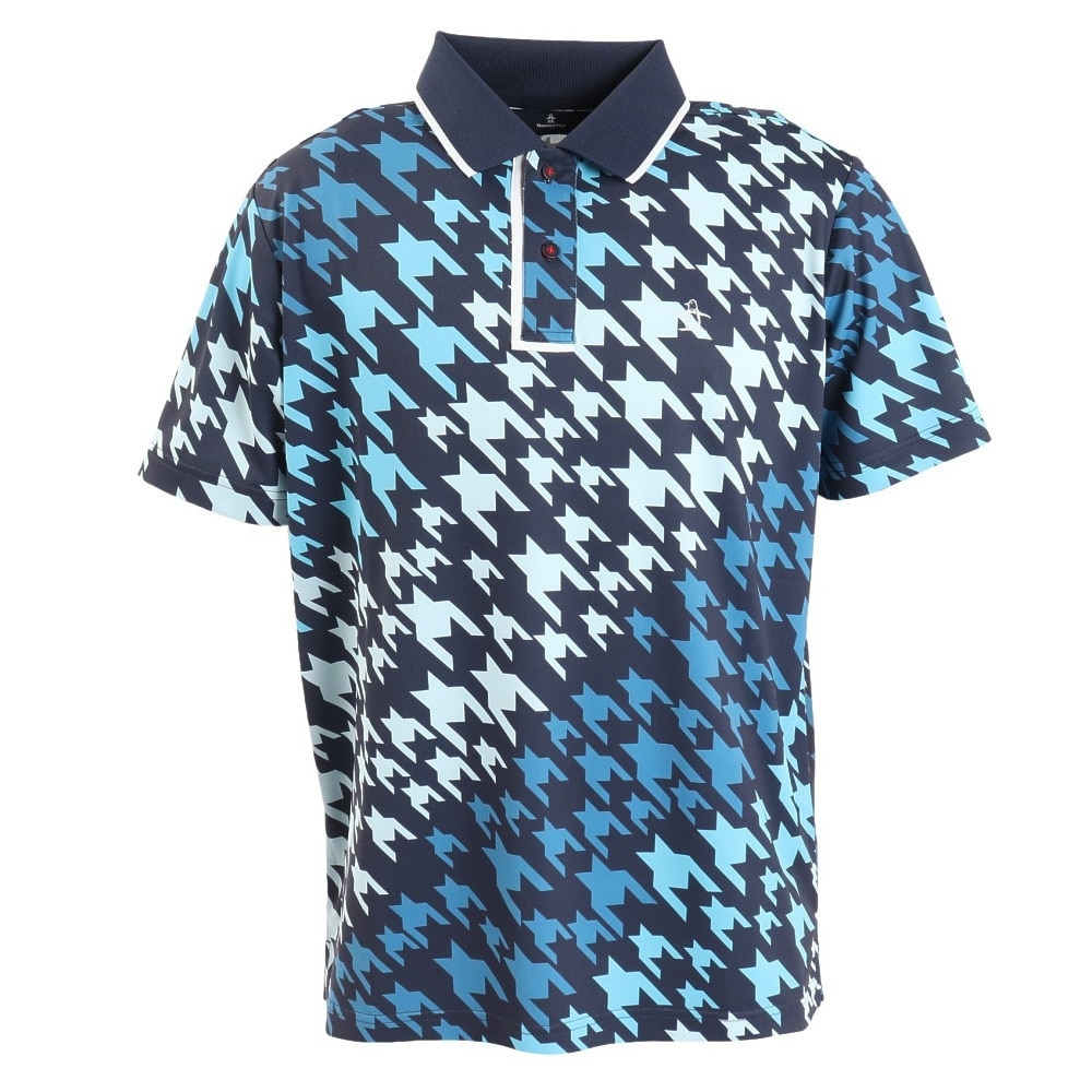 マンシングウエア（MUNSING WEAR）（メンズ）ゴルフウェア グラデーション総柄 半袖ポロシャツ MGMVJA01CH BL00