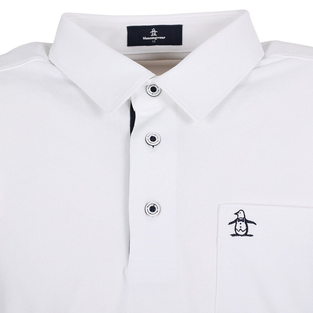 マンシング（MUNSING）（メンズ）ゴルフウェア SUNSCREENピケテーラーカラーシャツ MGMVJA03CH WH00
