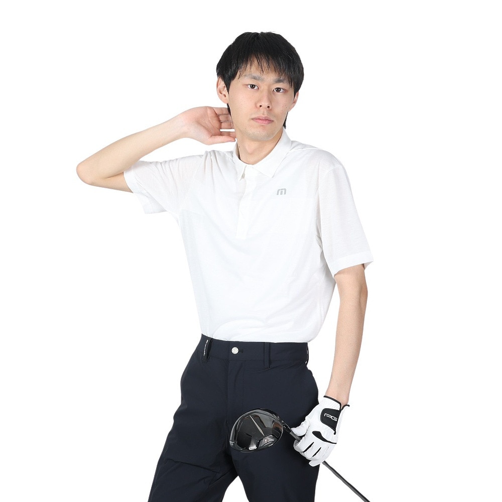 トラヴィスマシュー（Travis Mathew）（メンズ）ゴルフウェア 吸汗速乾 半袖テック ポロシャツ 吸汗速乾 ストレッチ 7AF075-1WHT