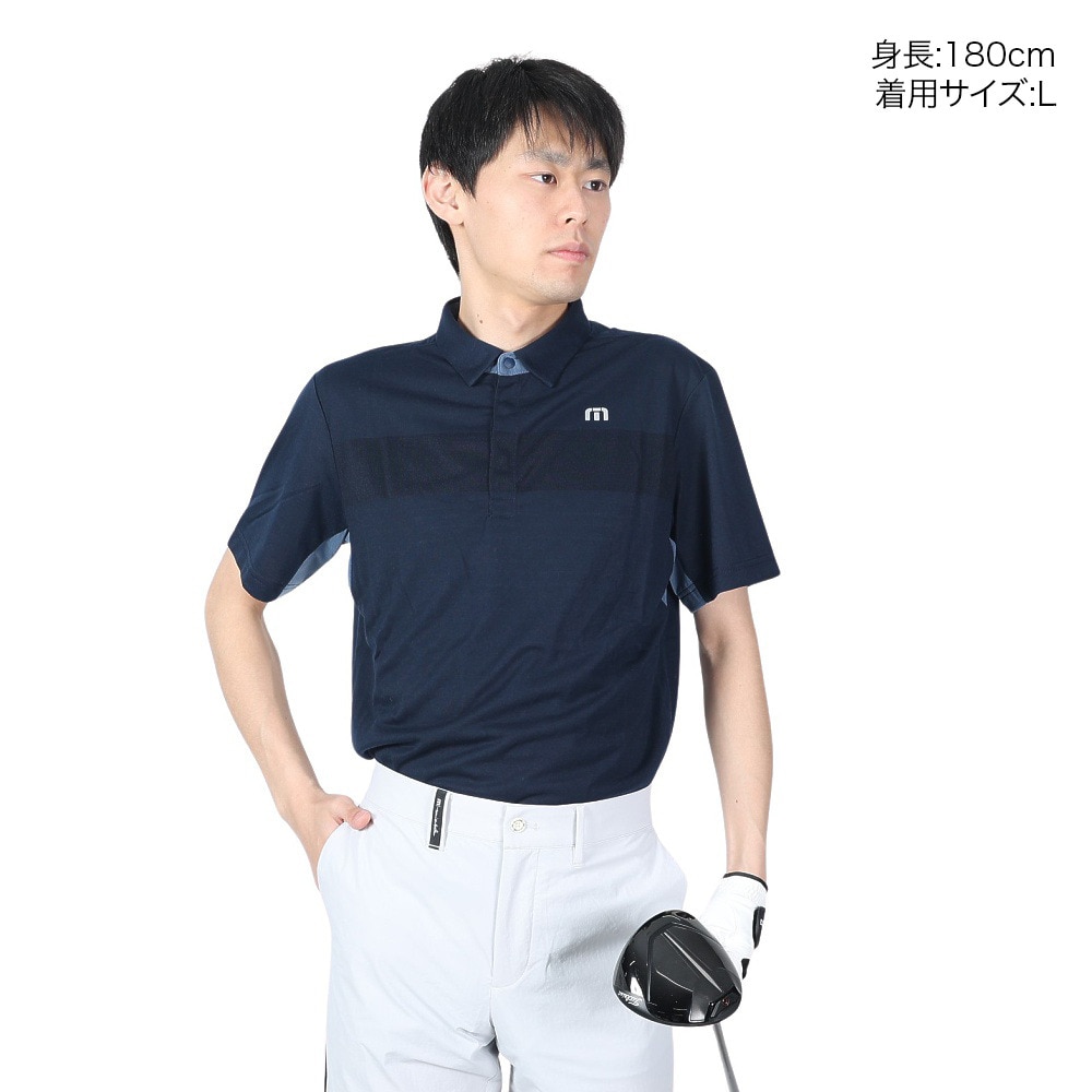 トラヴィスマシュー（Travis Mathew）（メンズ）ゴルフウェア 吸汗速乾 半袖テック ポロシャツ ストレッチ 7AF075-4NAV