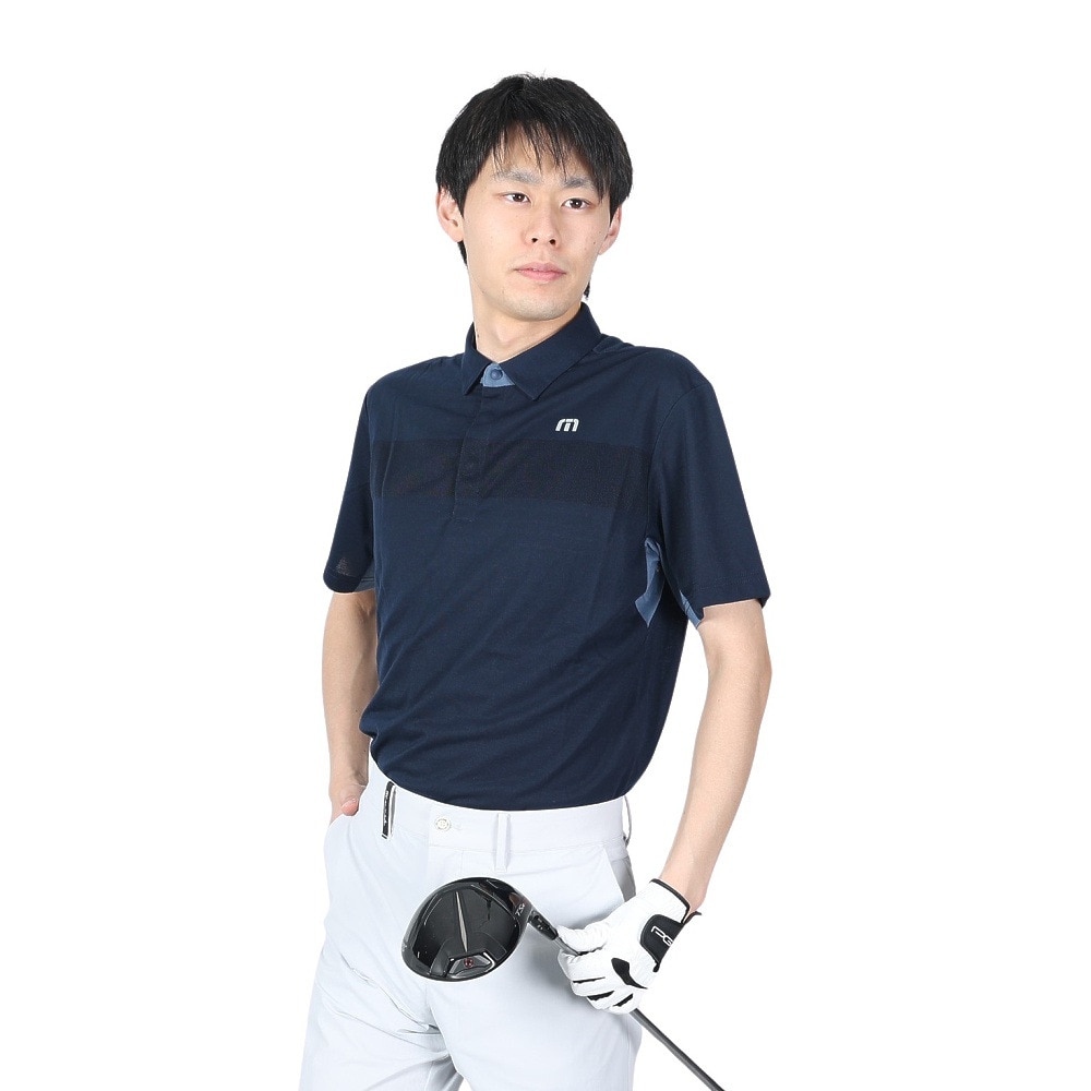 トラヴィスマシュー（Travis Mathew）（メンズ）ゴルフウェア 吸汗速乾 半袖テック ポロシャツ ストレッチ 7AF075-4NAV