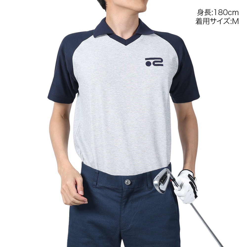 ROSASEN（メンズ）ゴルフウェア 吸水速乾 T/C 鹿の子半袖シャツ 044-21341-013