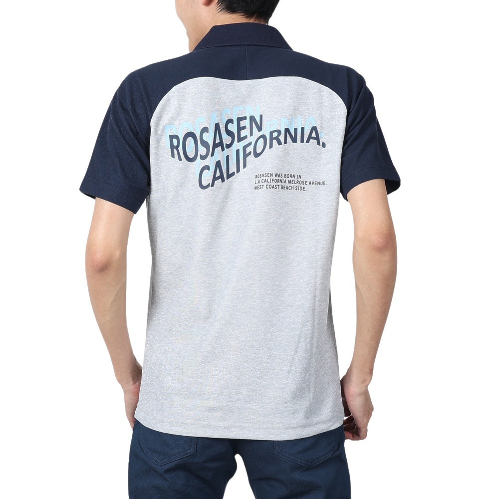 ROSASEN（メンズ）ゴルフウェア 吸水速乾 T/C 鹿の子半袖シャツ 044-21341-013
